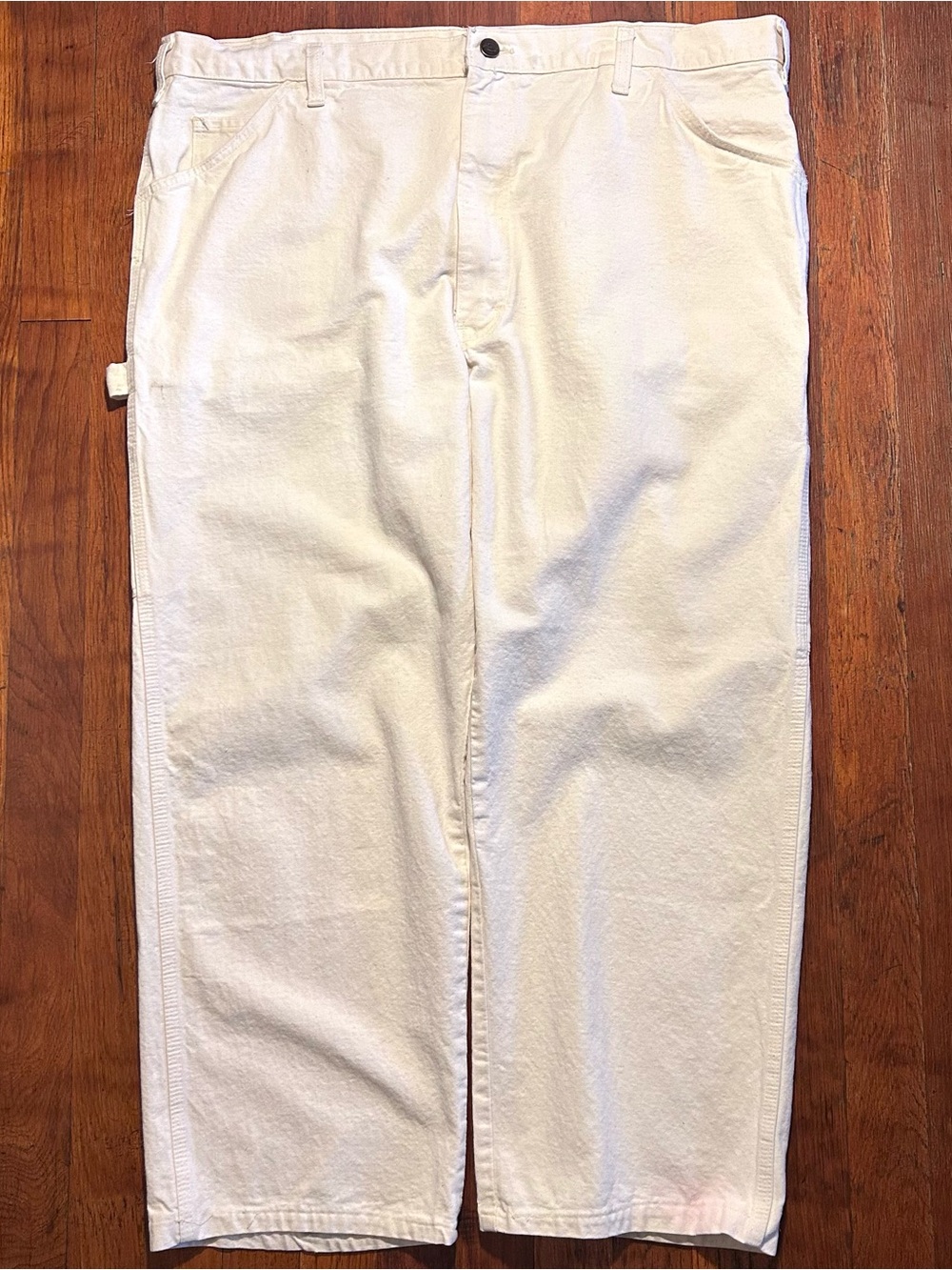 Vintage ‘90s Dickies White Carpenter Painter Workwear Baggy Cropped Pants 38x26